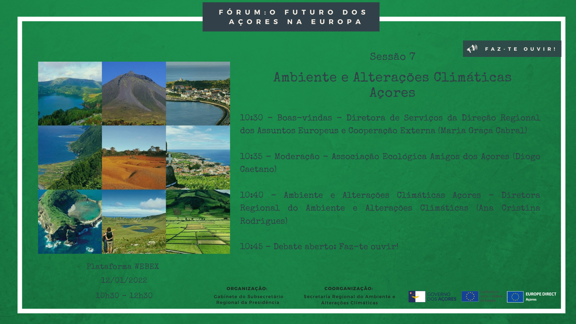 Governo Regional dos Açores organiza fórum dedicado ao Ambiente e Alterações Climáticas