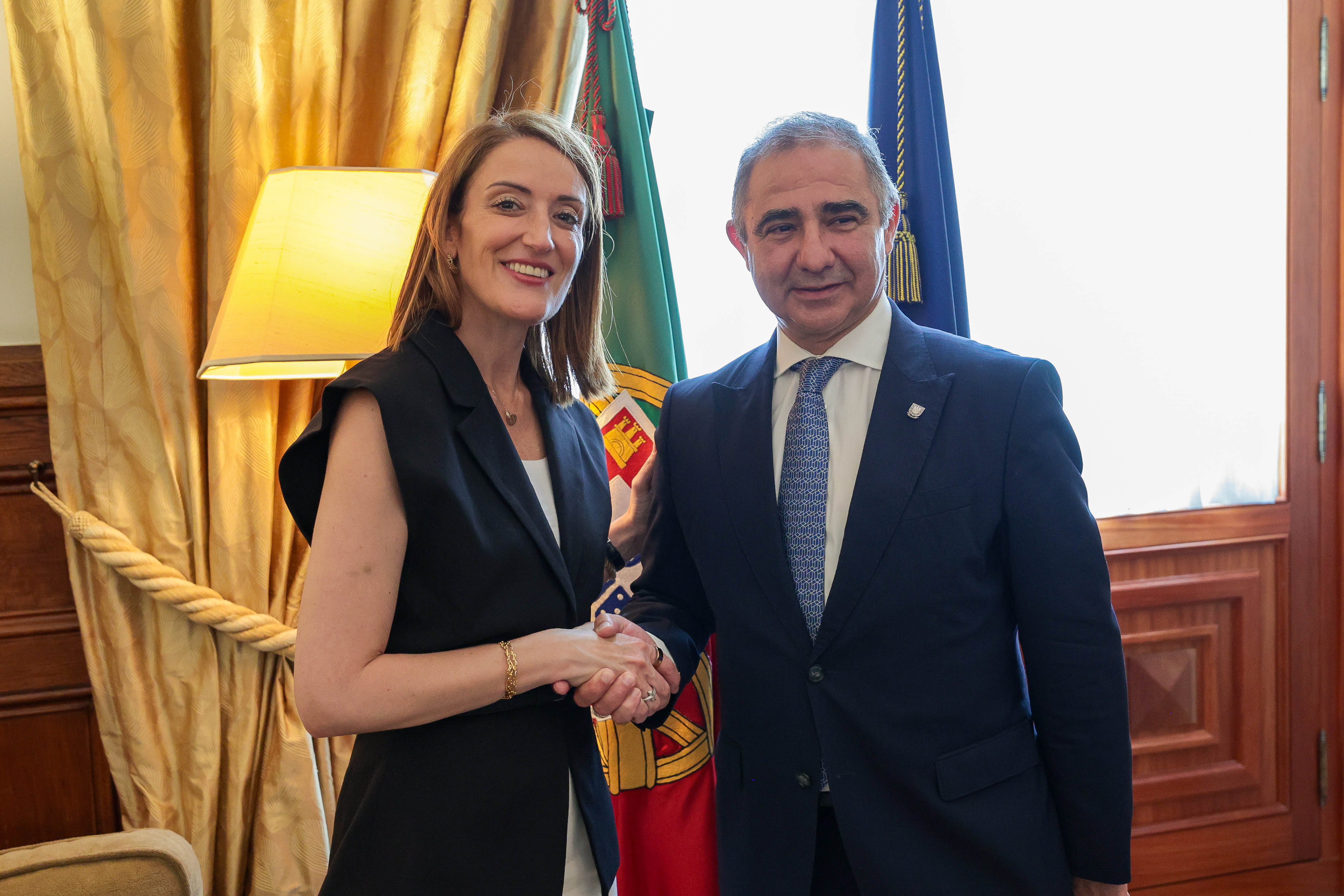 Audiência pela Presidente do Parlamento Europeu, Roberta Metsola