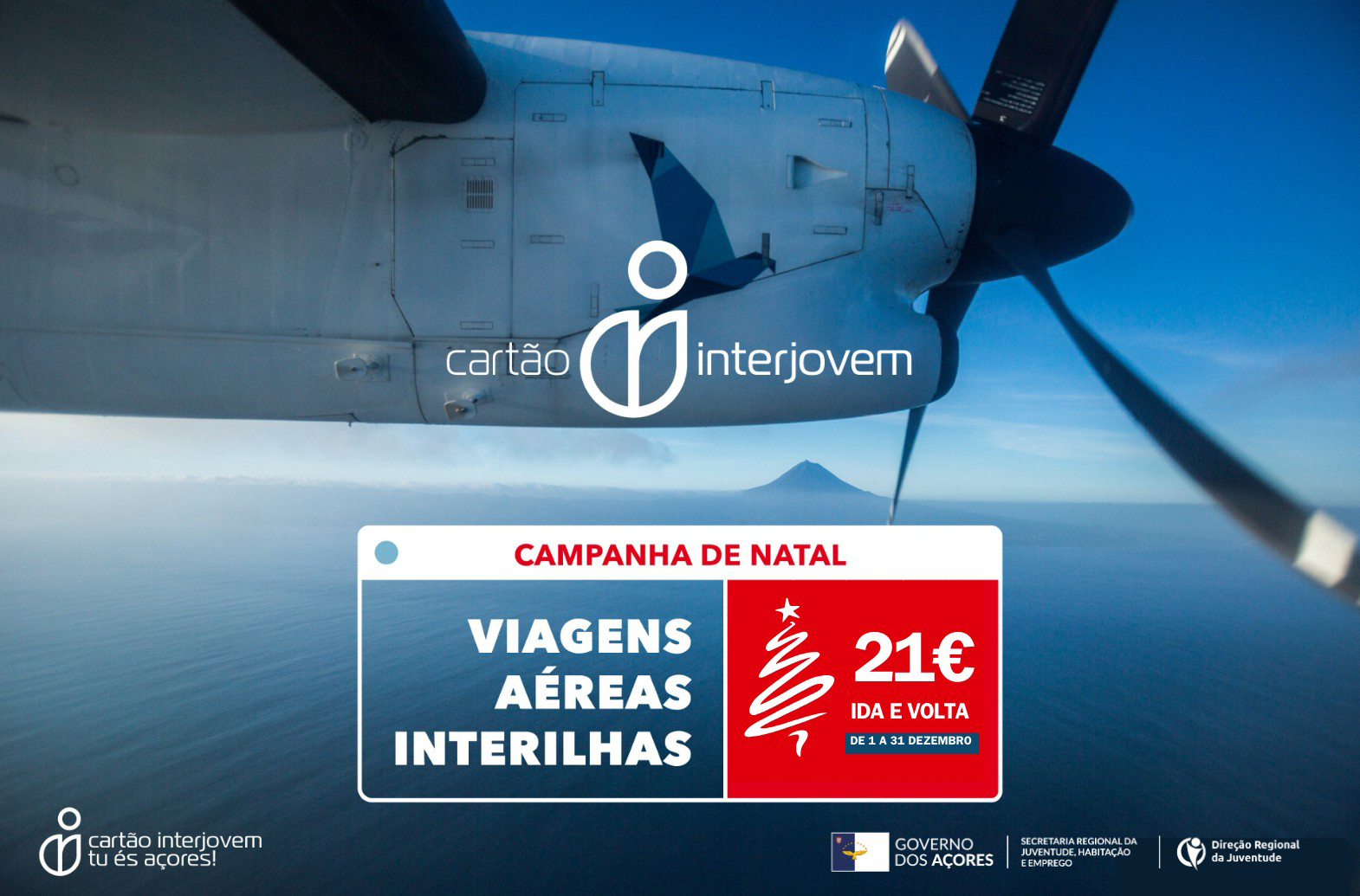 Cartão Interjovem com viagens aéreas interilhas a 21 euros para ida e volta