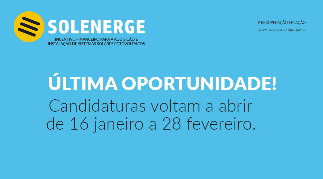  Candidaturas ao programa SOLENERGE - cartaz