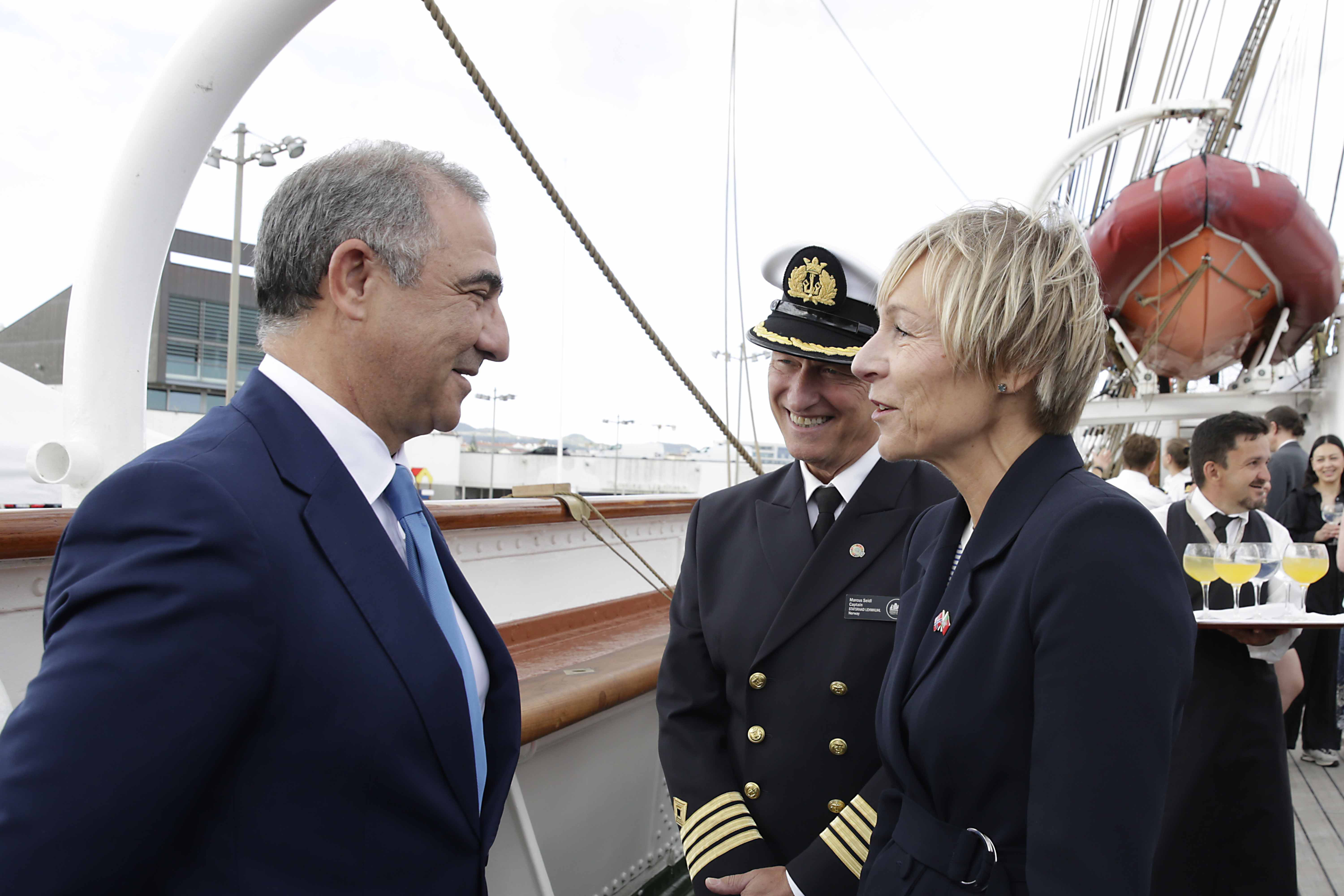 Receção oficial do navio norueguês Statsraad Lehmkuhl, no porto de Ponta Delgada, no âmbito da One Ocean Expedition