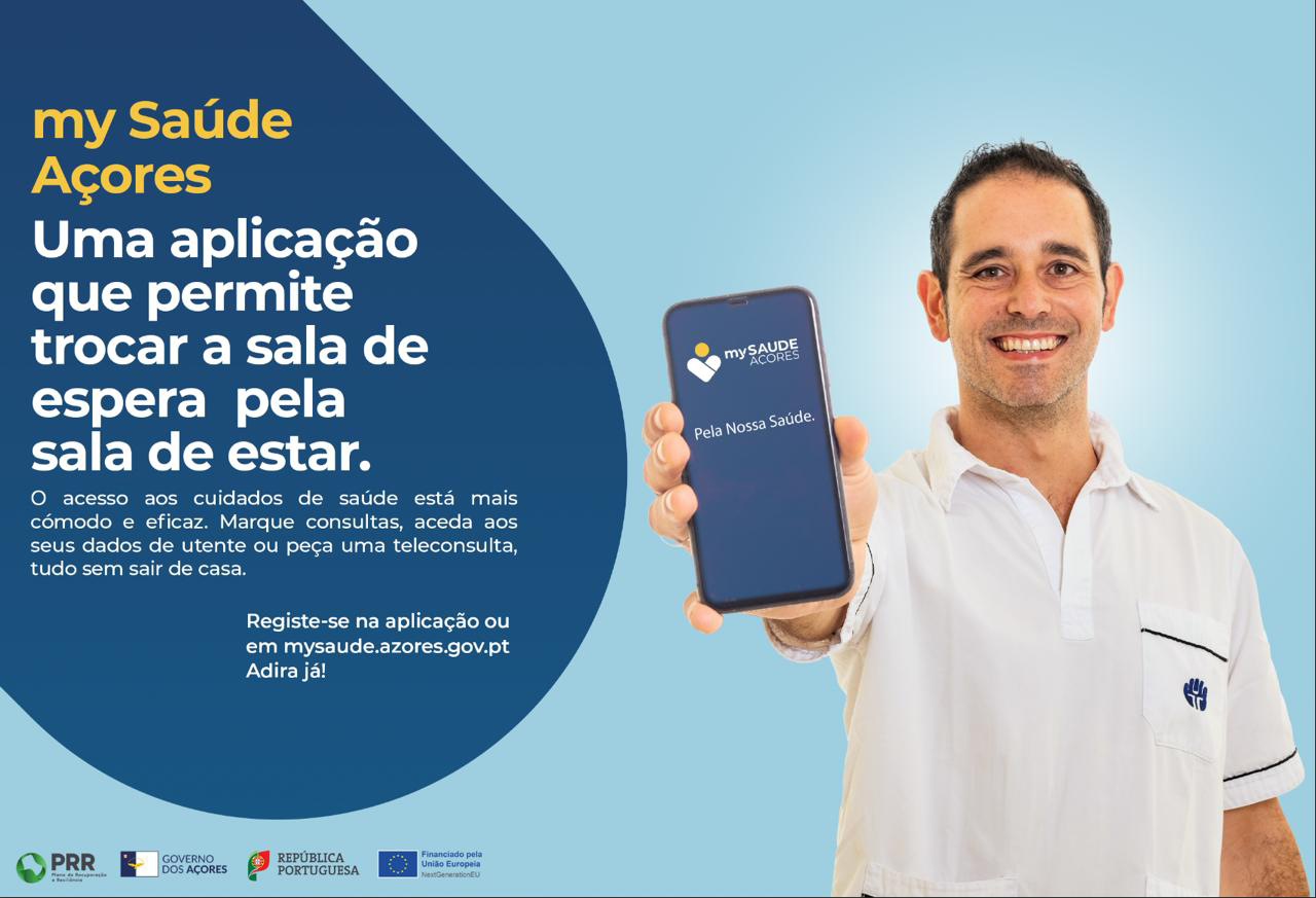 Aplicação e portal do utente mySaúde Açores - cartaz
