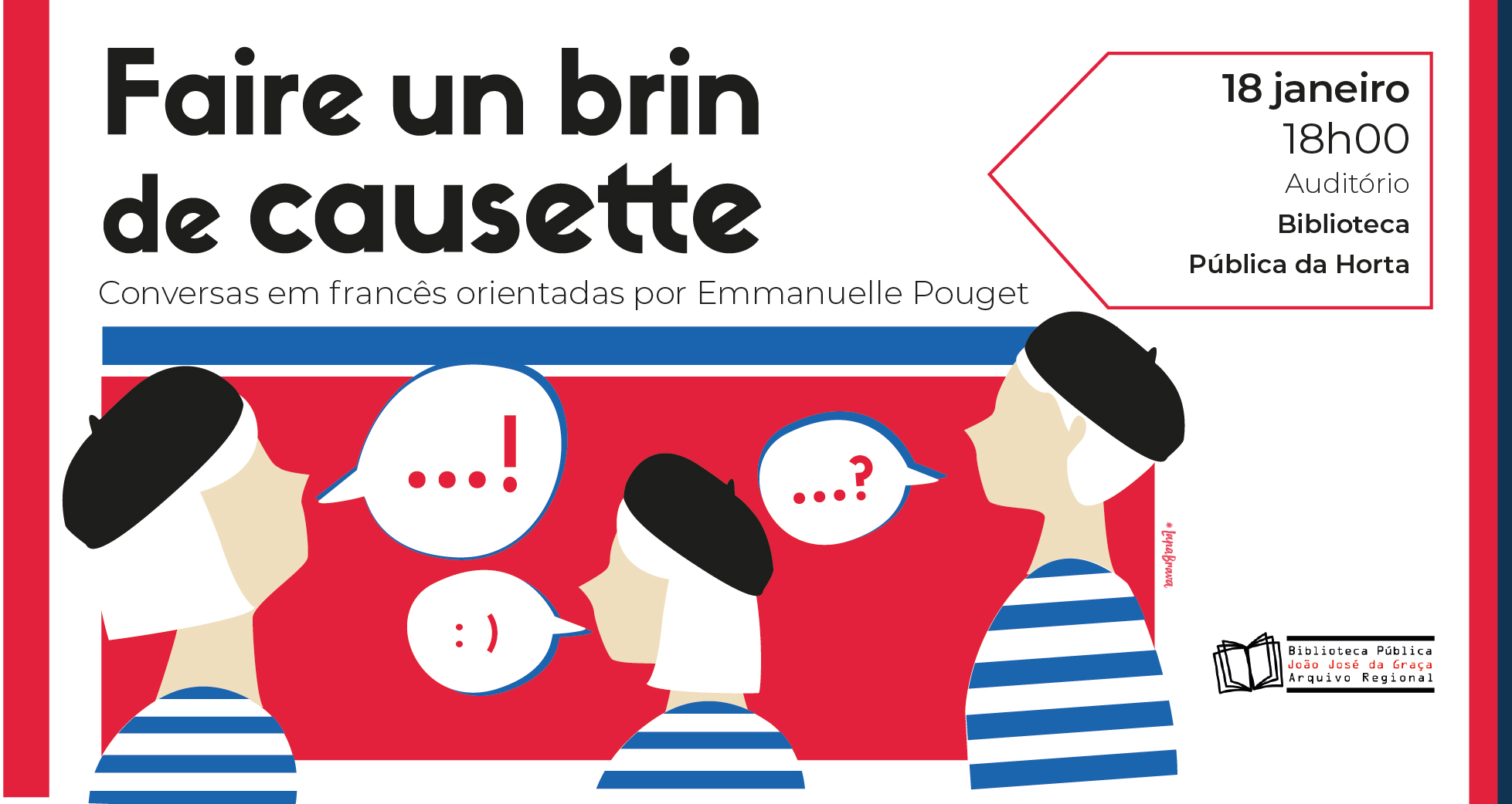 “Conversas em Francês – Faire un brin de causette”, com Emmanuelle Pouget - cartaz