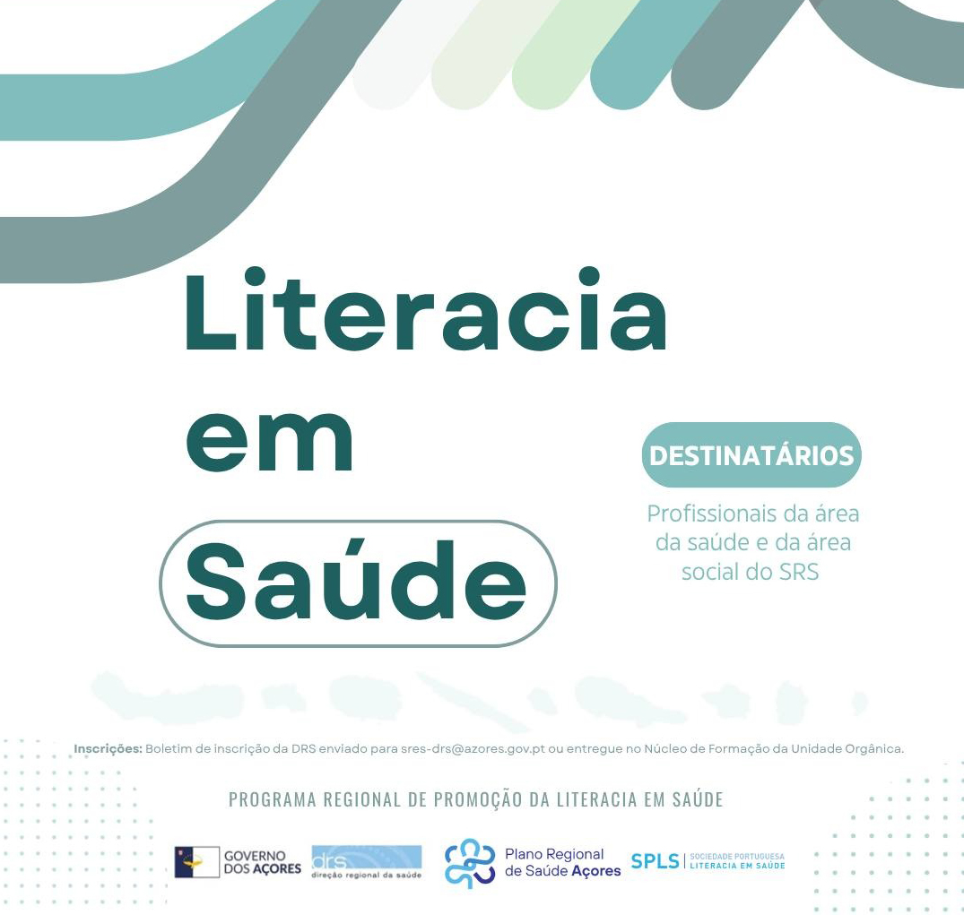 Formação em Literacia em Saúde para profissionais do Serviço Regional de Saúde - cartaz